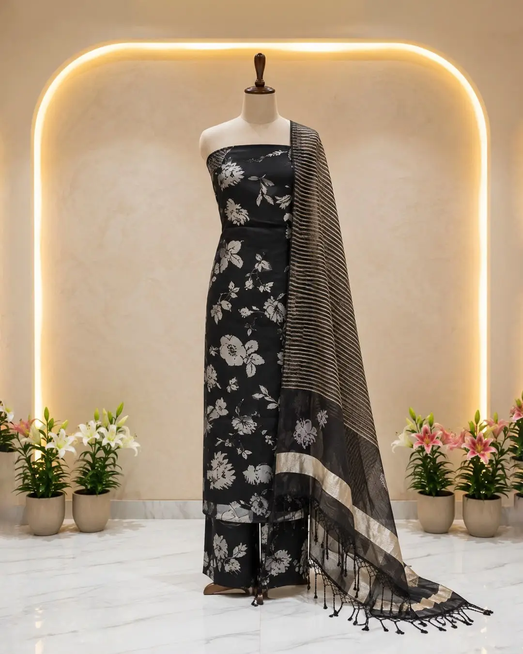 Black silk-blend suit Black silk-blend suit